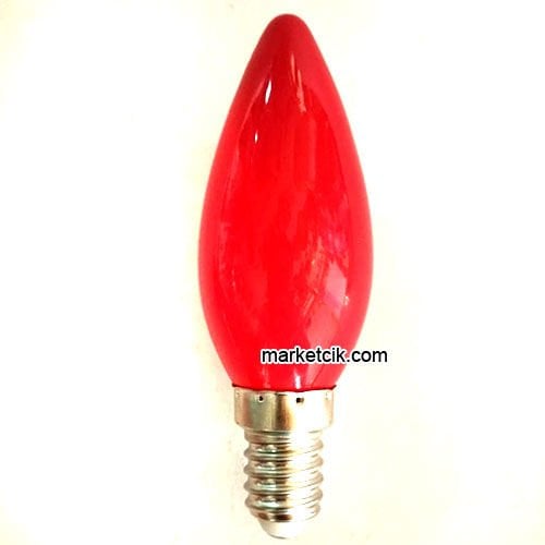Marketcik 1 Watt Kırmızı Mum Avize Led Ampul E14 Duy