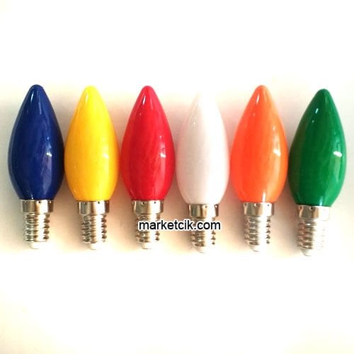 Marketcik 1 Watt Kırmızı Mum Avize Led Ampul E14 Duy