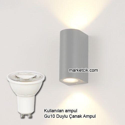 Marketcik Siyah Çift Yönlü Duvar Aplik Gu10 Duylu