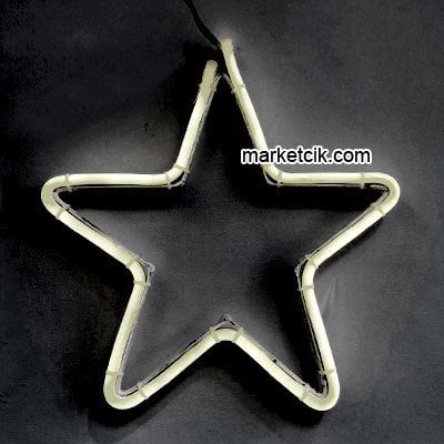 80 cm ve 100 cm Yıldız Neon Led Işık Yılbaşı Süsleme Işığı Beyaz Işık