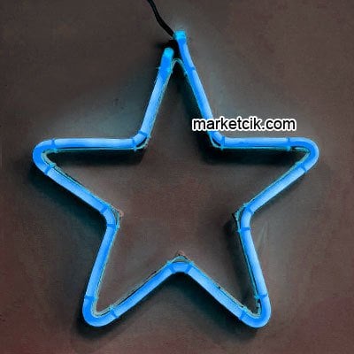 30 cm ve 50 cm Yıldız Neon Led Işık Yılbaşı Süsleme Işığı Mavi Işık