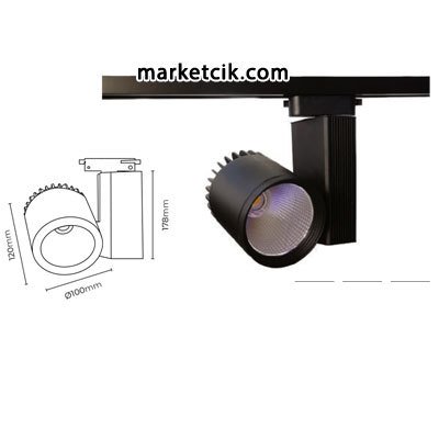 Marketcik 30 Watt Led Ray Spot Armatür Beyaz ve Günışığı Işık Osram-Samsung Led Beyaz