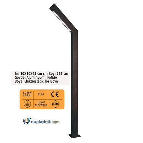 Ayaz 255x45 Modern Park Bahçe Aydınlatma Direği