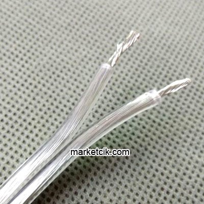 2x0,50 mm Şeffaf Kordon Kablo Extra Kalay Kaplı Tam Bakır