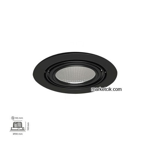 Marketcik 30-40 Watt Sıva Altı Tekli Mağaza Led Spot Armatür Siyah-Beyaz Kasa MR2085D