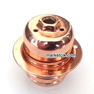 Metal Porselen E27 Halkalı Parlak Bakır Duy Dekoratif Standart Avize Ampul Duyu