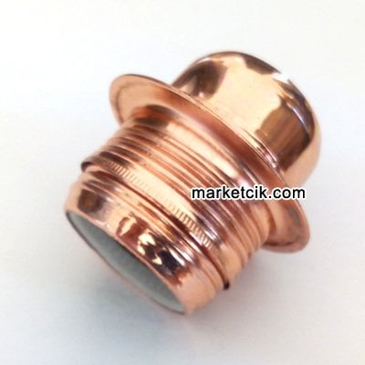 Metal Porselen E27 Halkalı Parlak Bakır Duy Dekoratif Standart Avize Ampul Duyu