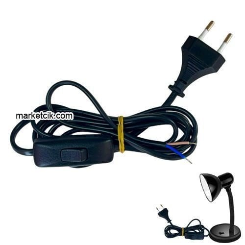 Marketcik Çini Seramik Vazo Abajur Masa Lambası Aydınlatma Sistemi Siyah E27 Duy