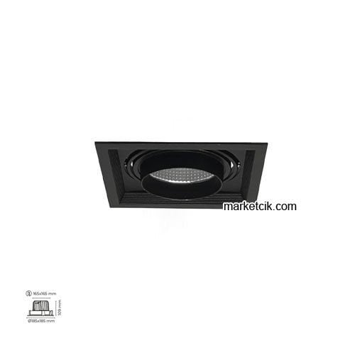 Marketcik 30-40 Watt Sıva Altı Tekli Mağaza Led Spot Armatür Siyah-Beyaz Kasa MR2081