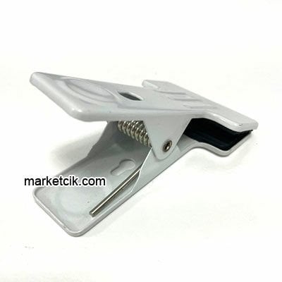 Marketcik Beyaz Metal Masa Lambası Tutucu Mandal Maşa