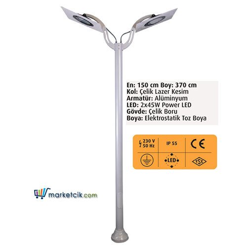 Ayaz 370x150 Modern Led Park Bahçe Aydınlatma Direği