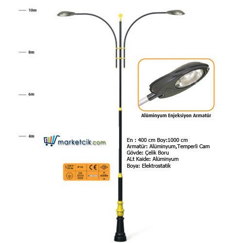 Ayaz 1000x400 Dekoratif Park Bahçe Aydınlatma Direği
