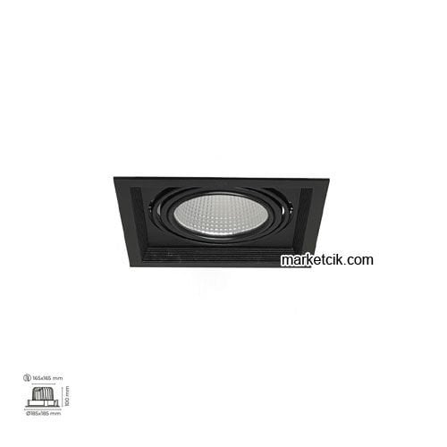 Marketcik 30-40 Watt Sıva Altı Tekli Mağaza Led Spot Armatür Siyah-Beyaz Kasa MR2081D