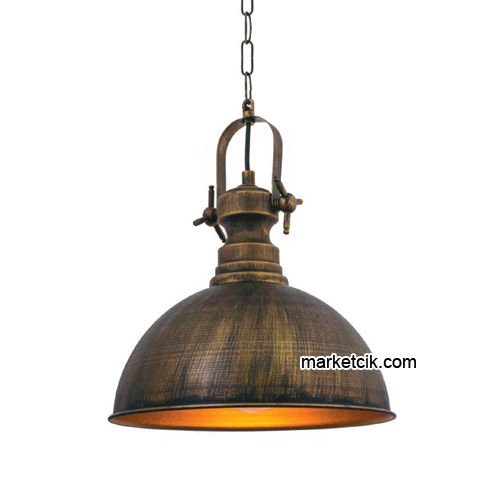 Marketcik RT13 Dekoratif Eskitme Retro Sarkıt Avize, Tekli Modern Avize