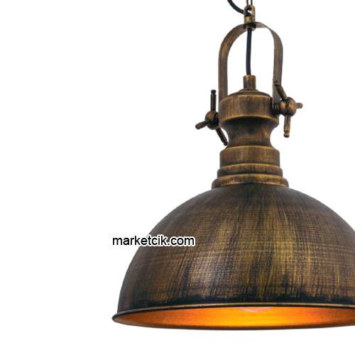 Marketcik RT13 Dekoratif Eskitme Retro Sarkıt Avize, Tekli Modern Avize