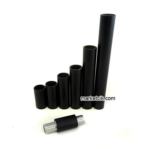 Marketcik Aplik İçin 13lük Siyah Boş Boru 2-3-4-5-7-10-15-20-25-30 cm