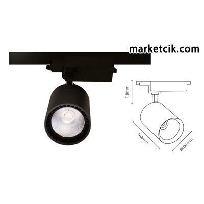 Marketcik 30 Watt Led Ray Spot Armatür Beyaz ve Günışığı Işık Osram-Samsung Led