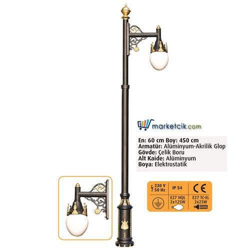 Ayaz 450x60 Dekoratif Park Bahçe Aydınlatma Direği