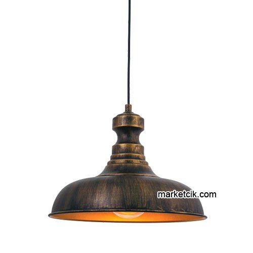 Marketcik RT28 Dekoratif Eskitme Retro Sarkıt Avize, Tekli Modern Avize