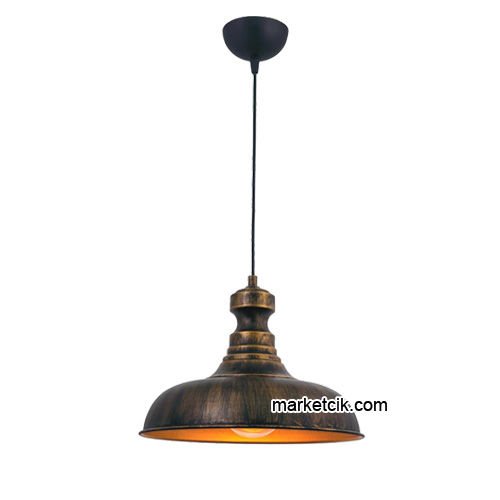 Marketcik RT28 Dekoratif Eskitme Retro Sarkıt Avize, Tekli Modern Avize