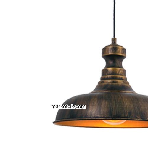 Marketcik RT28 Dekoratif Eskitme Retro Sarkıt Avize, Tekli Modern Avize