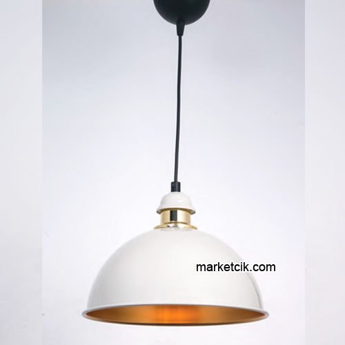 Marketcik RT29 Dekoratif Beyaz Retro Sarkıt Avize, Tekli Modern Avize