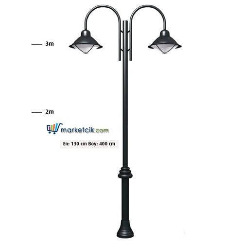Ayaz 400x130 Dekoratif Park Bahçe Aydınlatma Direği