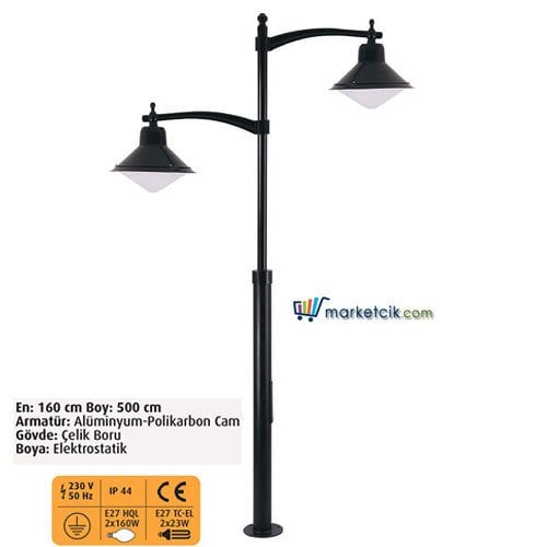 Ayaz 500x160 Dekoratif Park Bahçe Aydınlatma Direği