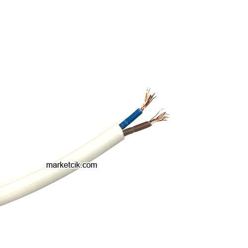 Marketcik 2x0,50mm Kırmızı Renkli Dekoratif Örgülü Kumaş Kablo, 5 Metrelik Paket
