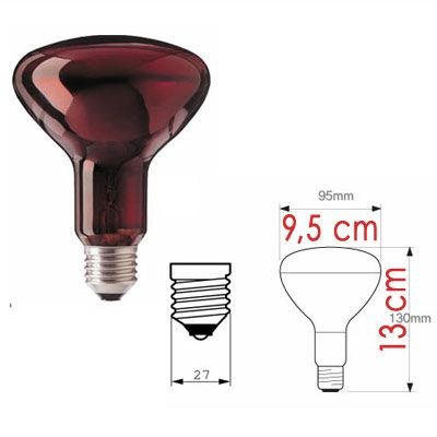 Philips 100 Watt İnfrared Isıtan Lamba-Ampul, Kırmızı ışık