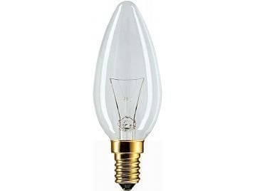 40 Watt E14 İnce Duy Şeffaf Avize Ampulü Sarı Işık, 10 Adet