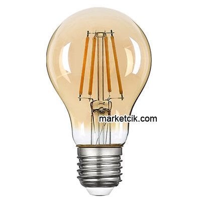 Marketcik E27 Duy 6-7 Watt A60 Normal Model Led Rustik Ampul