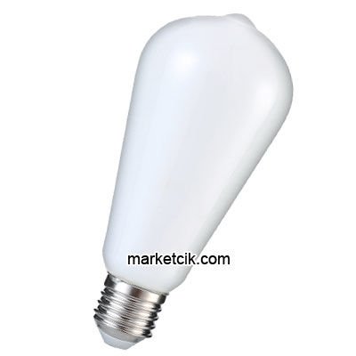 Marketcik 6 Watt Beyaz Camlı ST64 Armut Model Günışığı Led Ampul E27 Duy