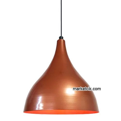 Marketcik RT37 Dekoratif Bakır Retro Sarkıt Avize, Tekli Modern Avize