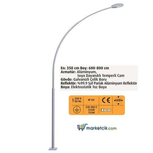 Ayaz 6 Metre 600x350 Dekoratif Park Bahçe Aydınlatma Direği