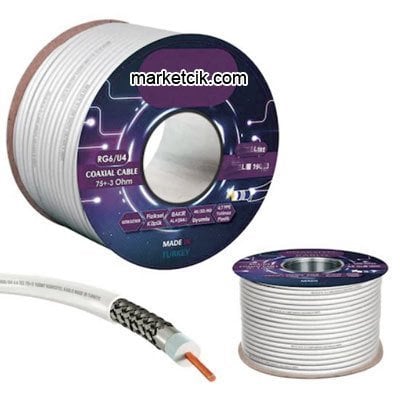 100 metre RG6-U4 Bakır Uydu Çanak Anten Kablosu