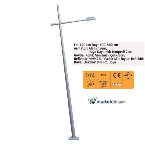 Ayaz 3 Metre 300x150 Dekoratif Park Bahçe Aydınlatma Direği