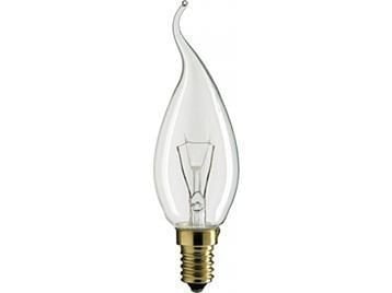 60 Watt E14 İnce Duy Şeffaf Kıvrık Avize Ampulü Sarı Işık, 10 Adet, STOK SORUNUZ