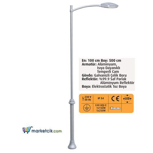 Ayaz 500x100 Dekoratif Park Bahçe Aydınlatma Direği