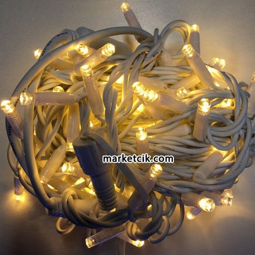 Marketcik 10 Metre Dış Mekan Ağaç Işıklandırma Sabit Led Işık Yeşil Kablo