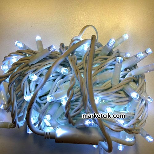 Marketcik 10 Metre Dış Mekan Ağaç Işıklandırma Sabit Led Işık Yeşil Kablo