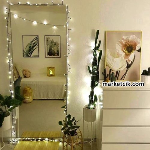 Marketcik 10 Metre Dış Mekan Ağaç Işıklandırma Sabit Led Işık Yeşil Kablo