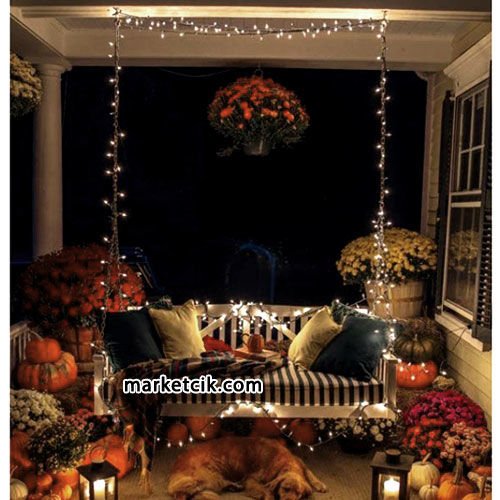 Marketcik 10 Metre Dış Mekan Ağaç Işıklandırma Sabit Led Işık Şeffaf Kablo