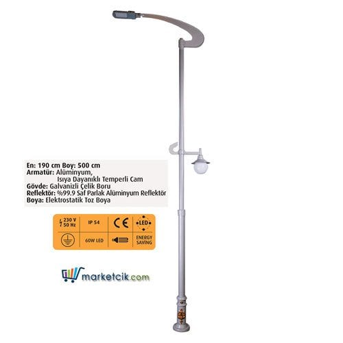 Ayaz 500x190 Dekoratif Park Bahçe Aydınlatma Direği