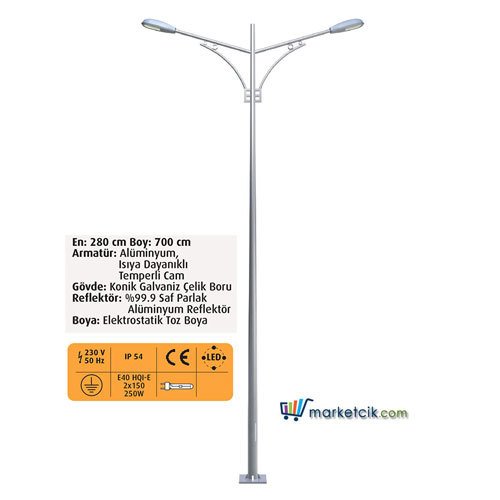 Ayaz 700x280 Dekoratif Park Bahçe Aydınlatma Direği