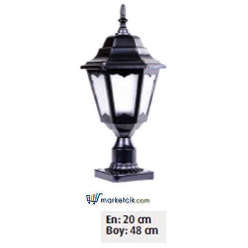 Ayaz 48x20 ABS Altıgen Fenerli Model Set Üstü Park Bahçe Aydınlatma Armatürü