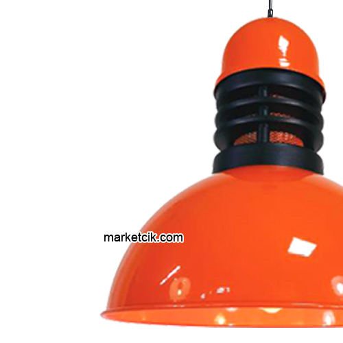 Marketcik RT43 Dekoratif Turuncu Retro Sarkıt Avize, Tekli Modern Avize