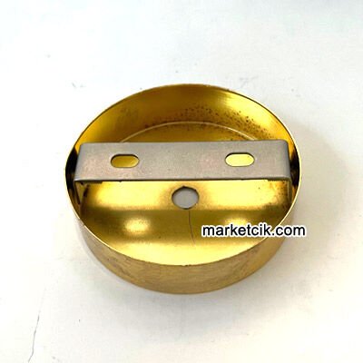 Marketcik Avize, Abajur İçin Yuvarlak Altın Sarısı Metal Rozans 8 cm