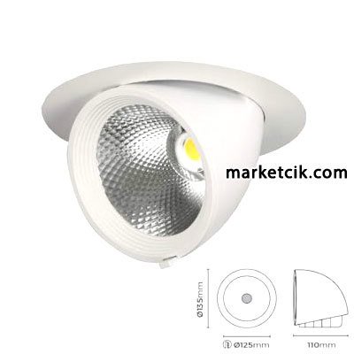 Kendal 20 Watt Sıva Altı Led Salyangoz Spot Armatür Beyaz ve Günışığı Işık