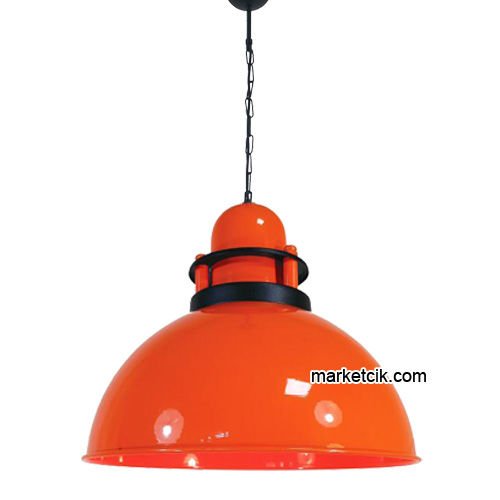 Marketcik RT45 Dekoratif Turuncu Retro Sarkıt Avize, Tekli Modern Avize